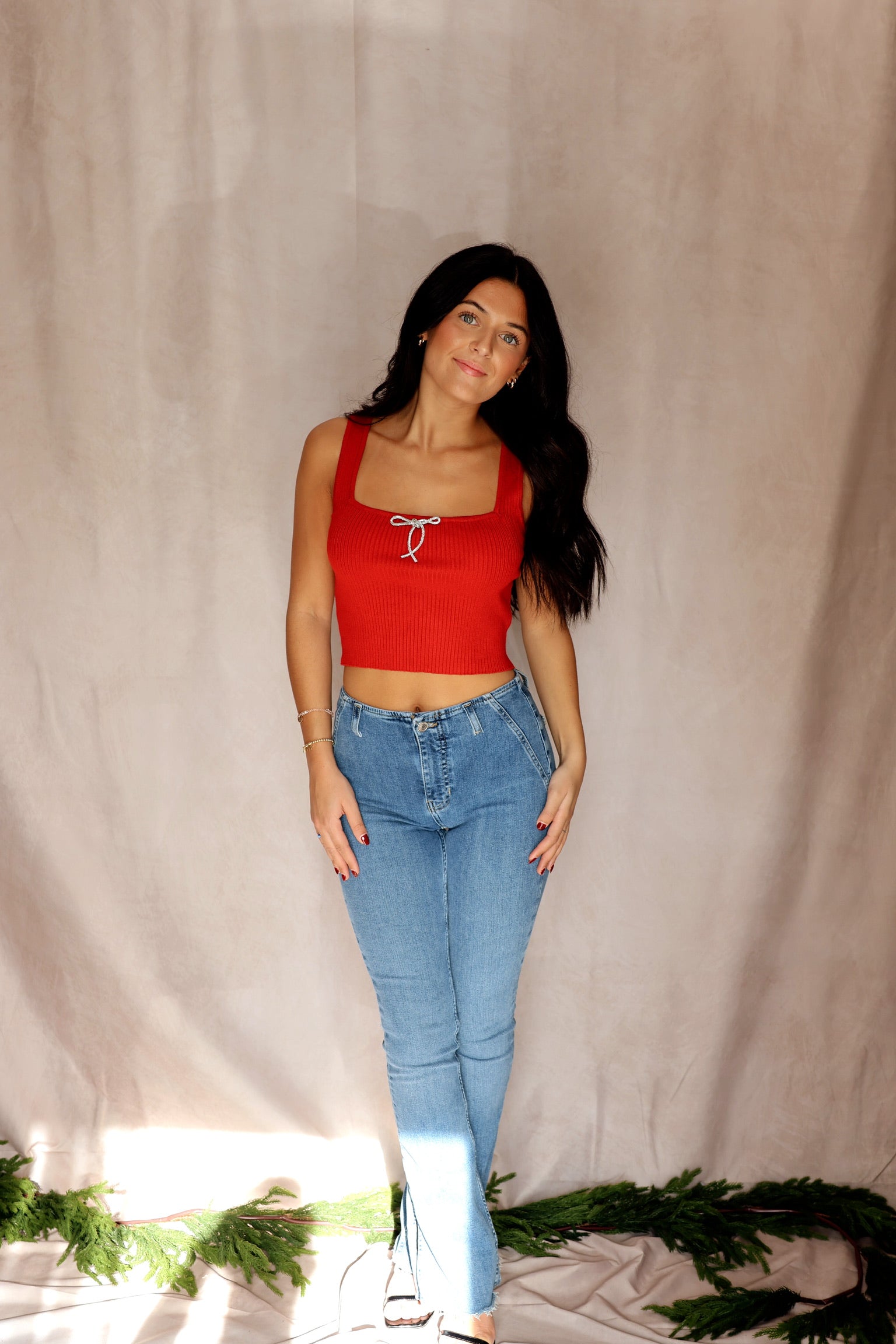 Merry Babe Crop Red