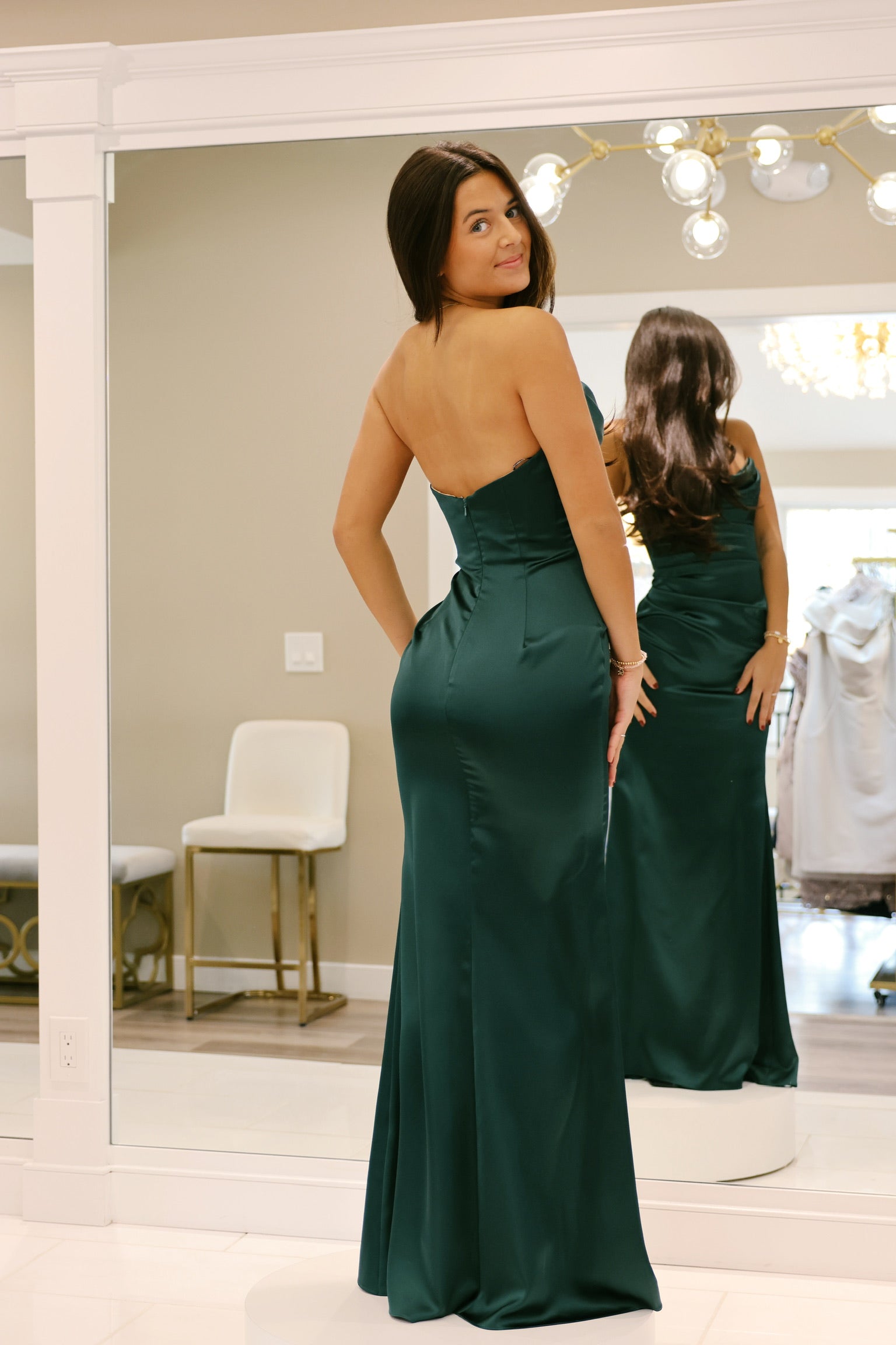 Taylor Gown in Rainforest Green