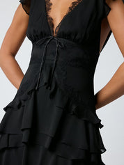 Sai Tiered Dress in Black | Lulus