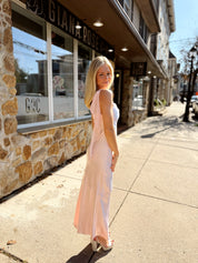 Swept Away Satin Maxi Blush
