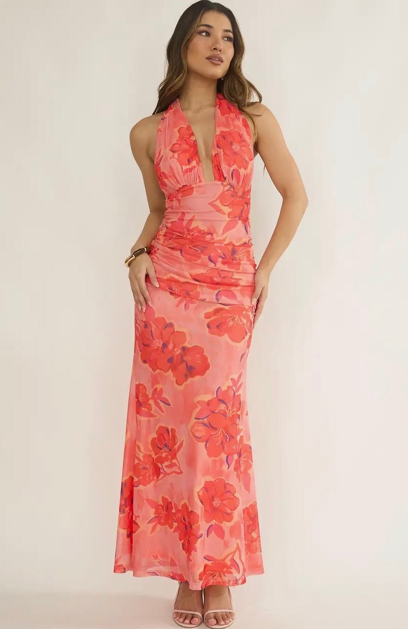 Halter Neck Tropical Maxi