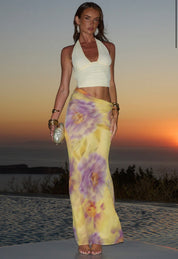 ALEXIS HALTER CUT OUT MAXI DRESS - SURI YELLOW