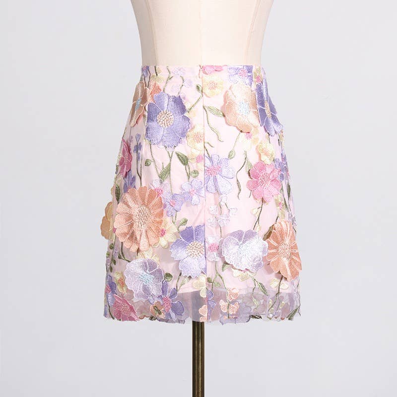 Floral Embroidery Two Piece Multi-Colored