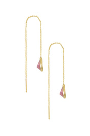 Barely There Chain and Crystal Dangle Earrings: Light Topaz Crystals with 18k Gold Plating