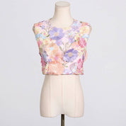 Floral Embroidery Two Piece Multi-Colored