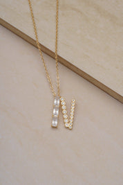 Mixed Crystal Initial 18k Gold Plated Necklace