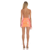Sequin Bodycon Dress in Orange