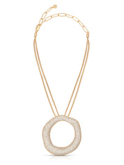 Open Circle Pavè Necklace