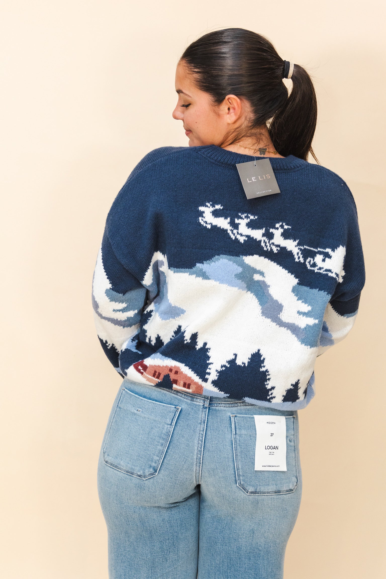Ski Village Sweater in Navy