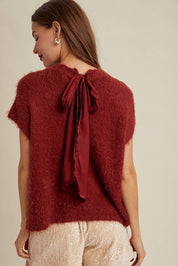 Mohair Sweater Vest Marsala