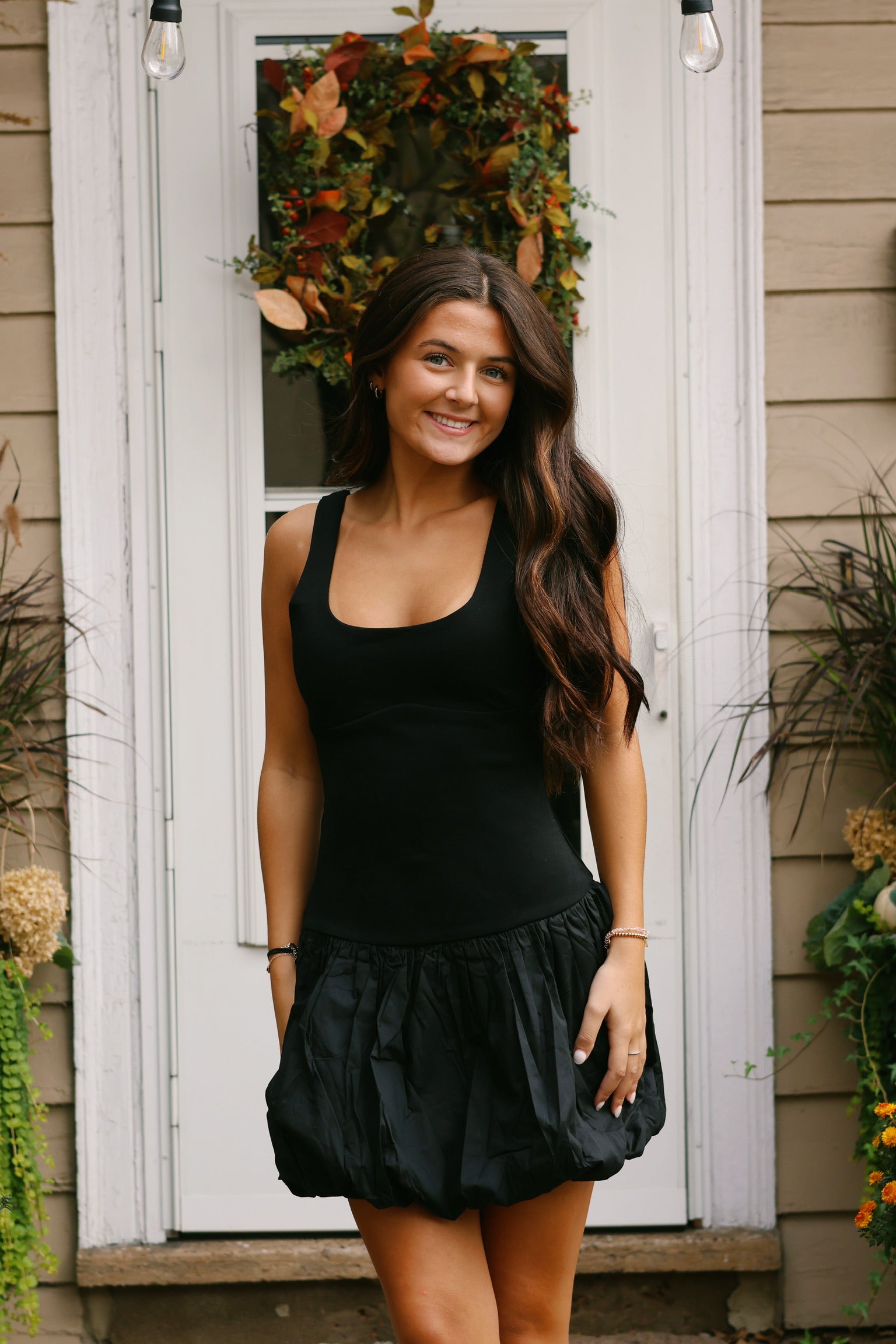 bubble dress black ORIA BUBBLE MINI DRESS