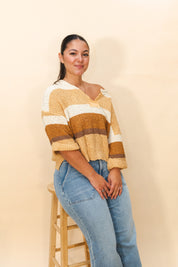 Cider Slouchy Cropped Sweater Multi Color