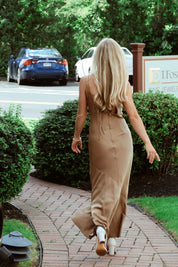 Subtle Seduction Maxi Beige Satin