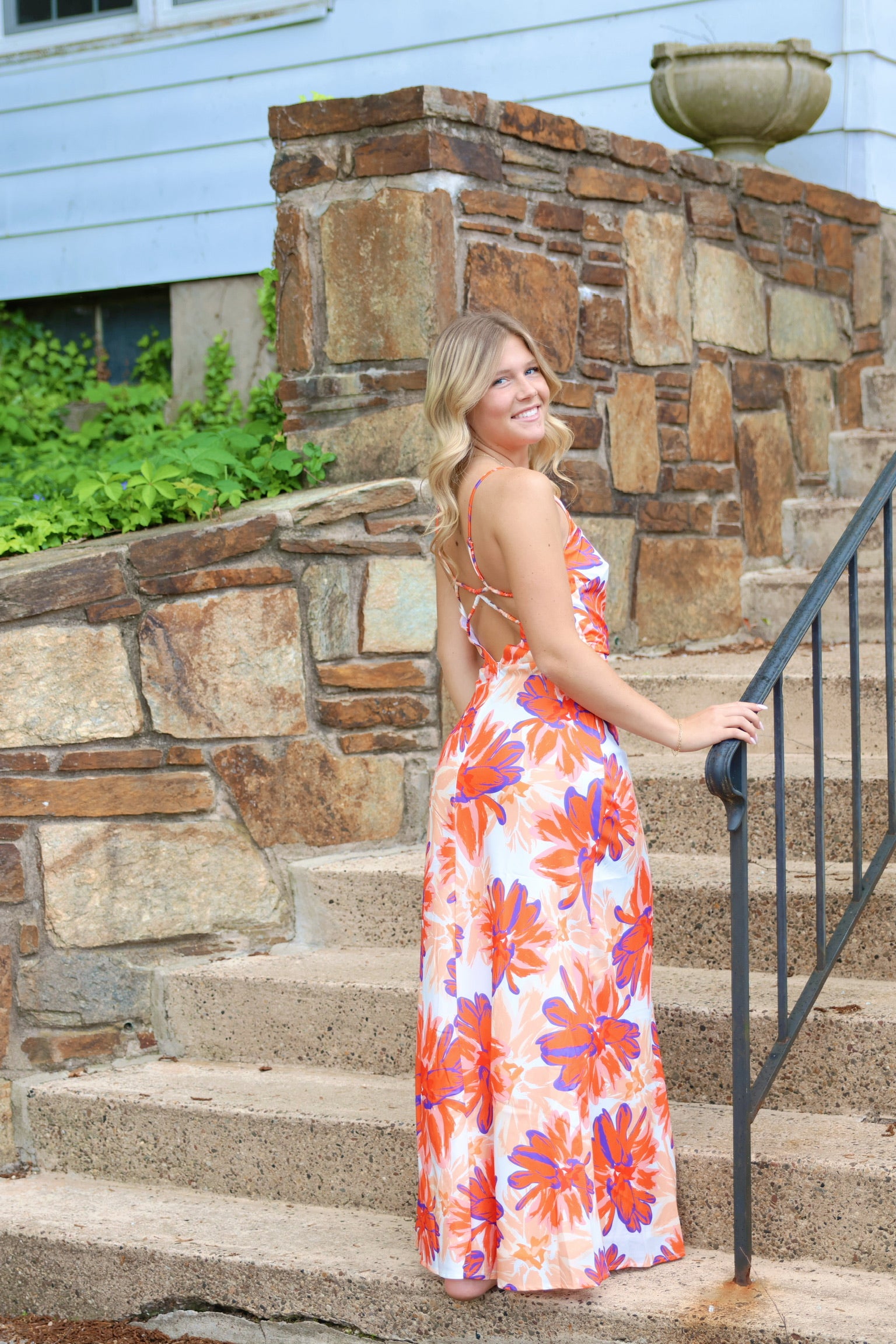Flirty Florals Maxi Orange/Purple