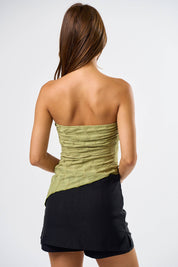 Shayne Asymmetrical Tube Top Lt Olive