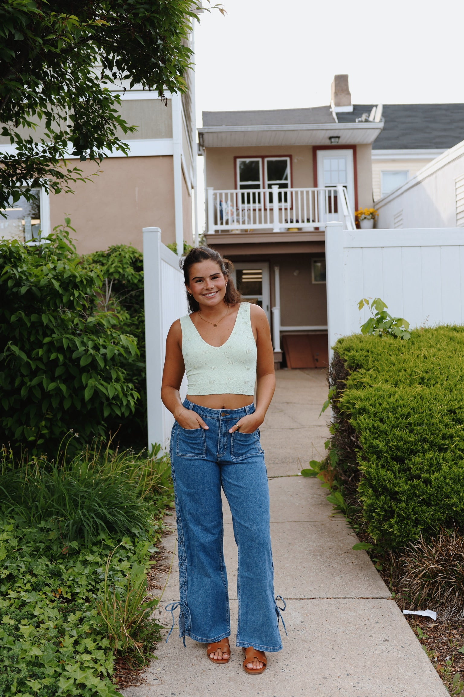 Dana Lace Up Denim Pants