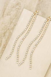 Crystal Chain Linear Dangle Earrings