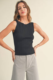 Easy Layering Sleeveless Top Black