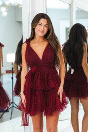 Breakfast at Tiffanys Tulle Mini Burgundy