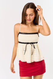 Coquette Cream Top Blk/Wht