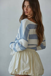 Grover Striped Sweater Light Blue/White