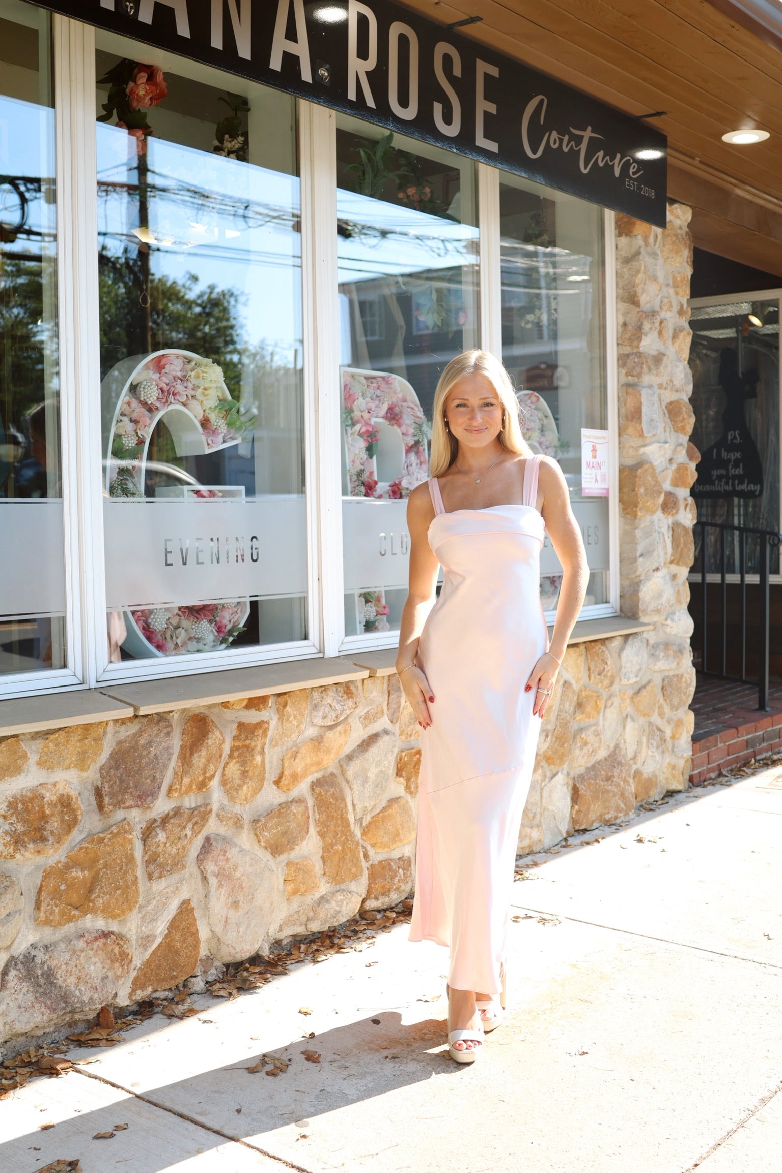 Swept Away Satin Maxi Blush