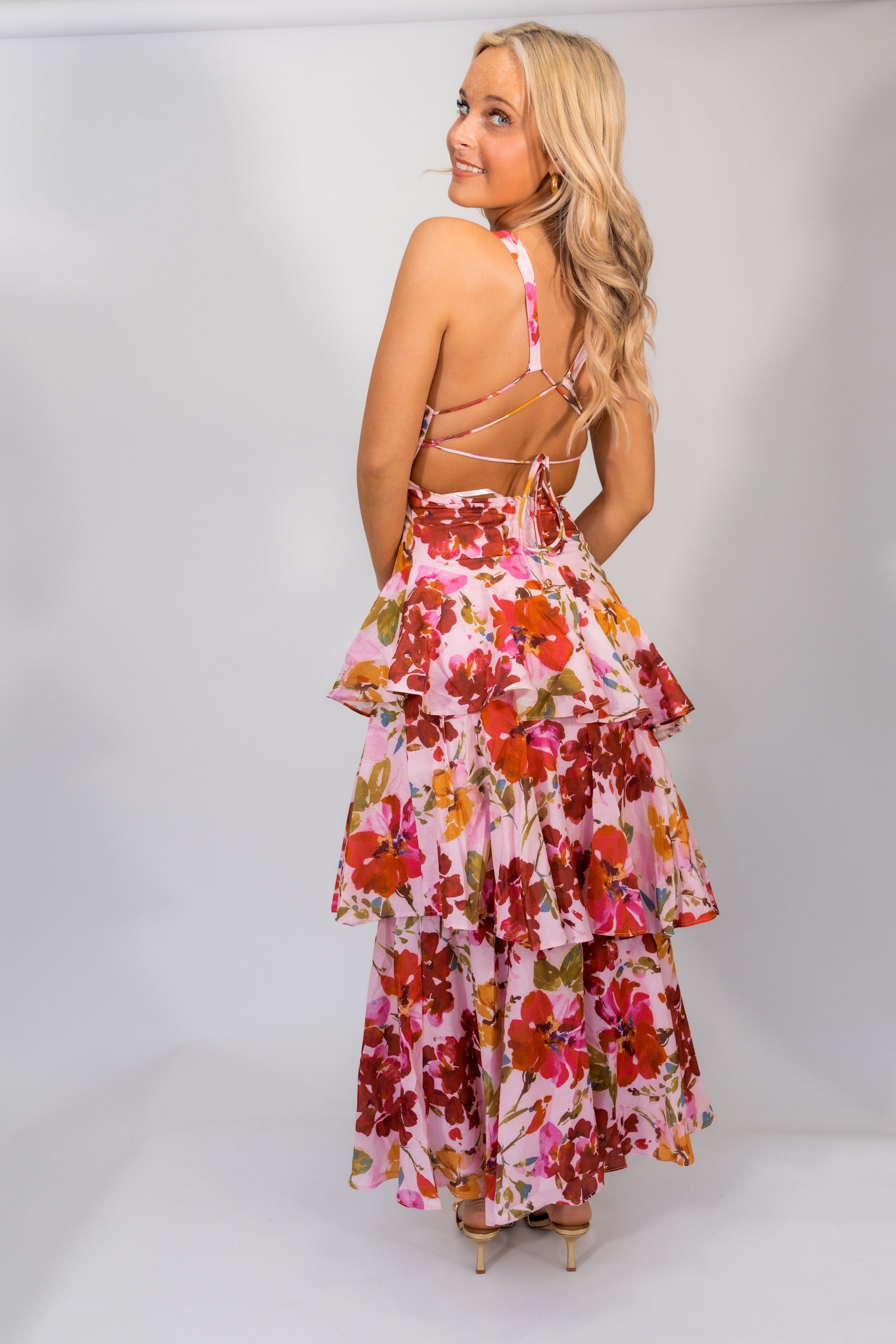 Rayne Ruffle Maxi Pink Floral