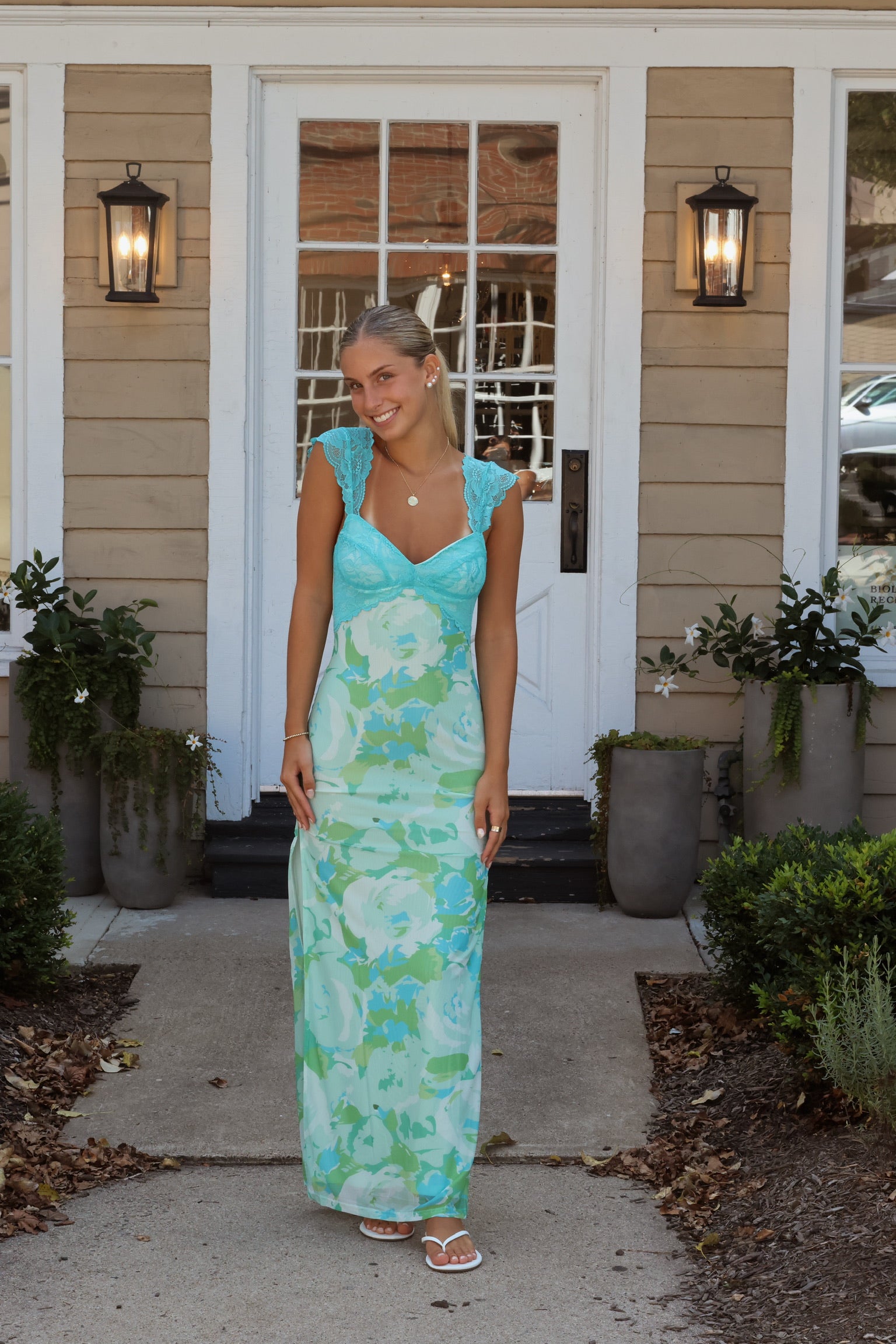 Mia Mesh Maxi Green-Blue