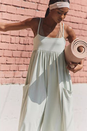 Hot Shot Strappy Onesie in Green Tea