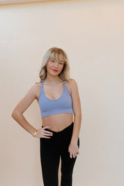 Free Throw Bralette Steel Blue