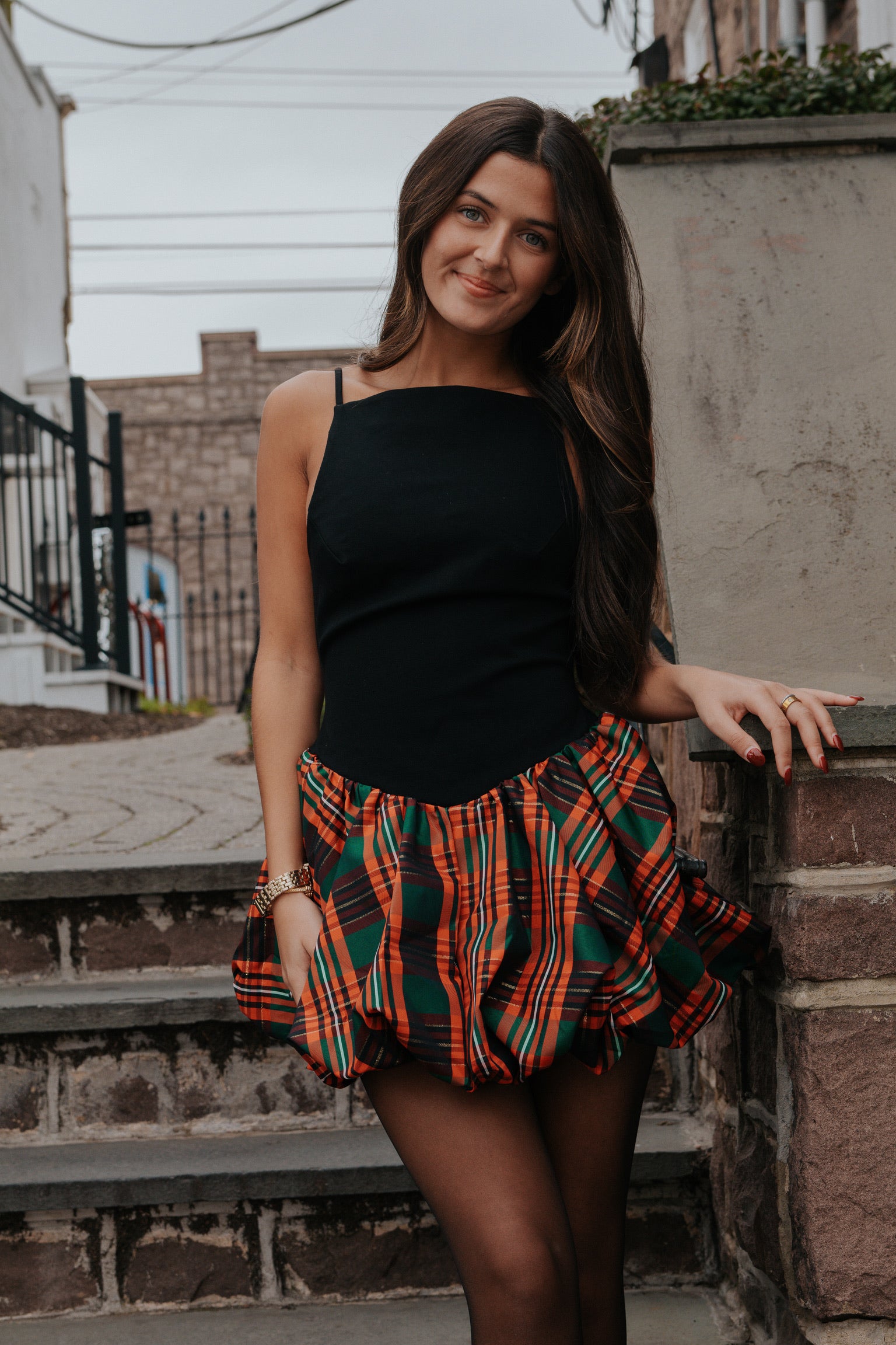 Tinsel Kiss Mini in Red Plaid Combo