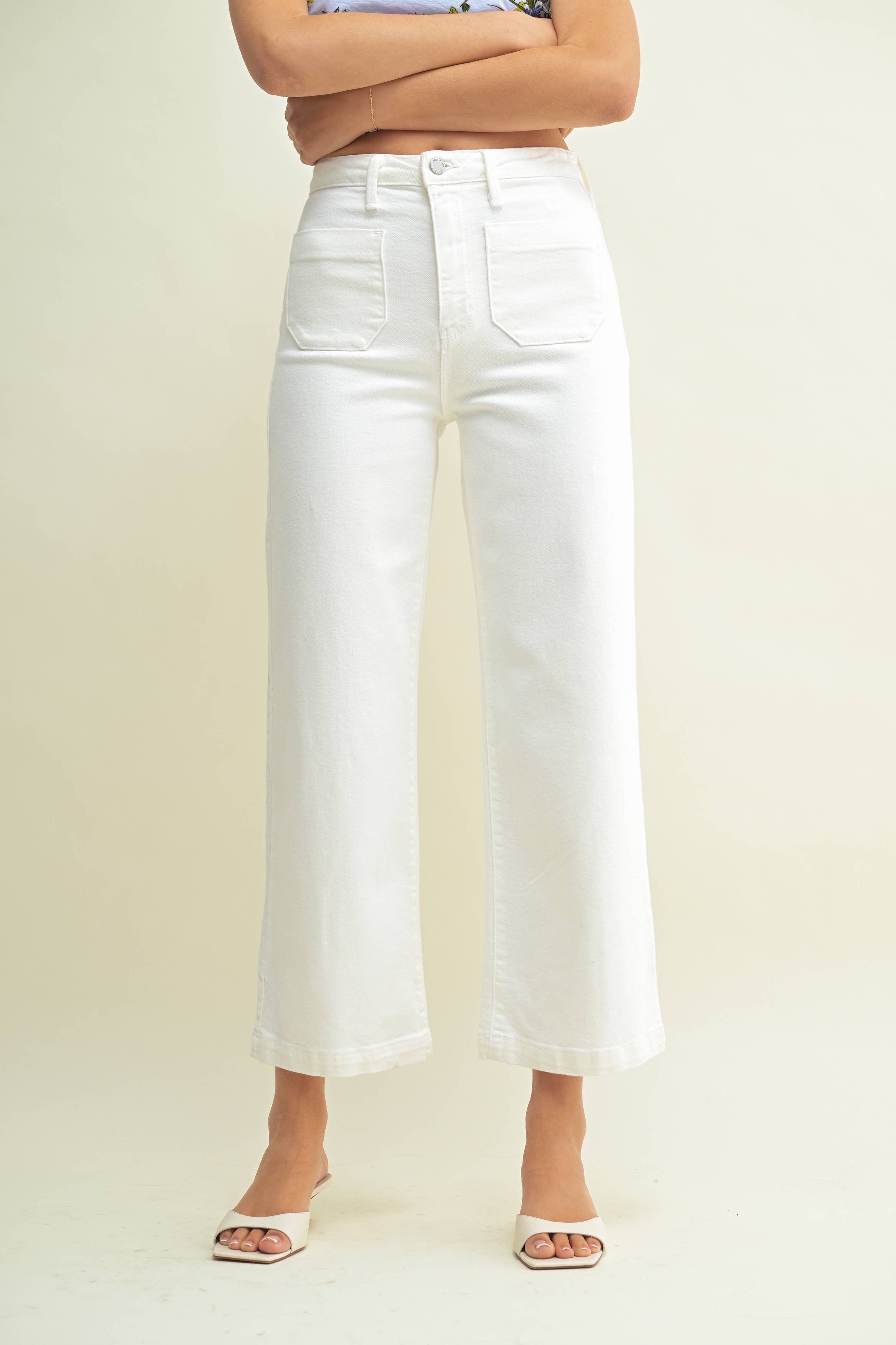 JBD Patch Pocket Wide Leg Off White