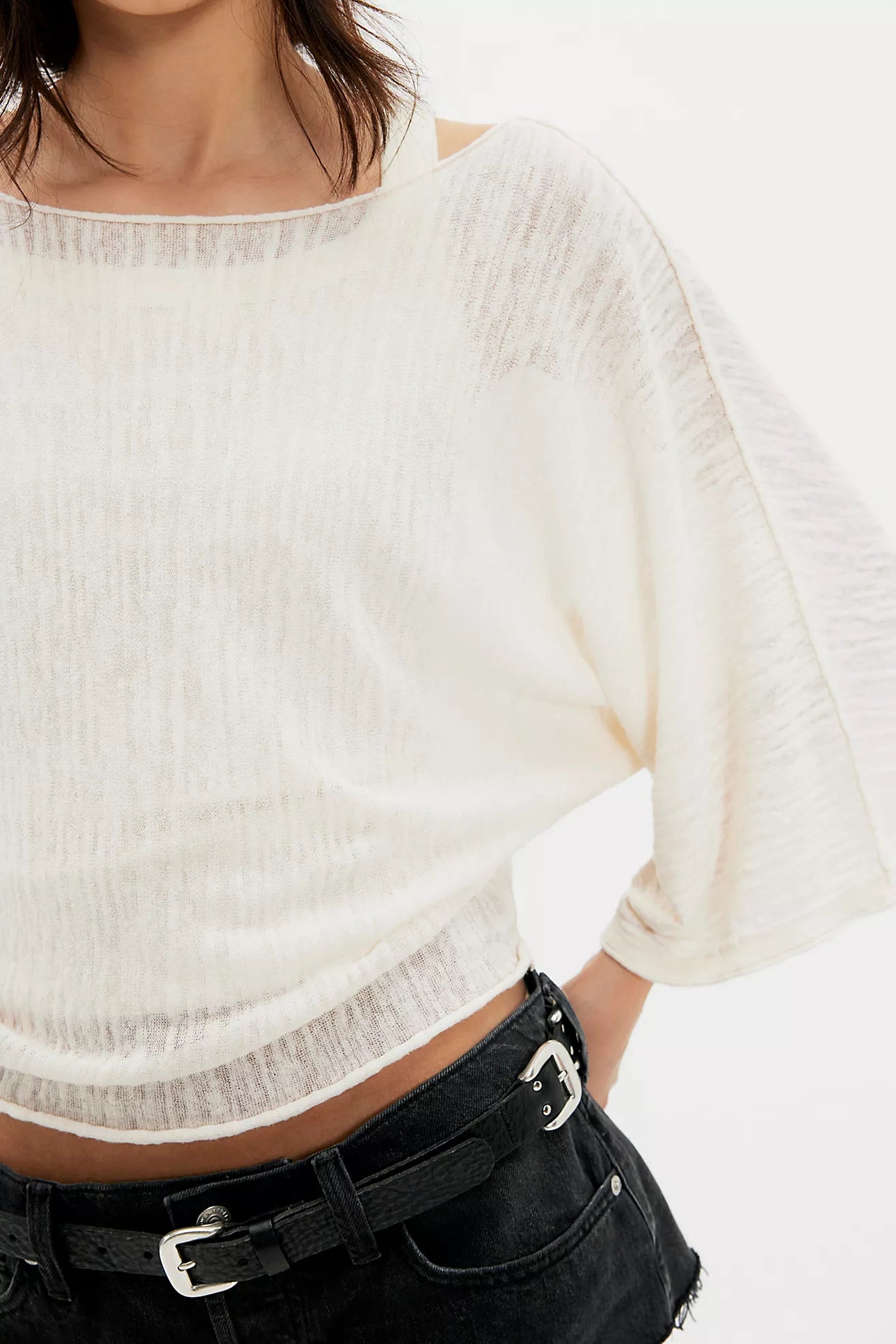 Amber Breeze Off-The-Shoulder Sweater Ivory