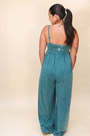 Hot Shot Strappy Onesie in Evergreen
