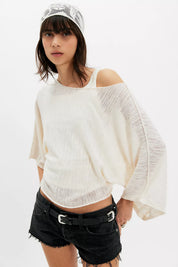 Amber Breeze Off-The-Shoulder Sweater Ivory