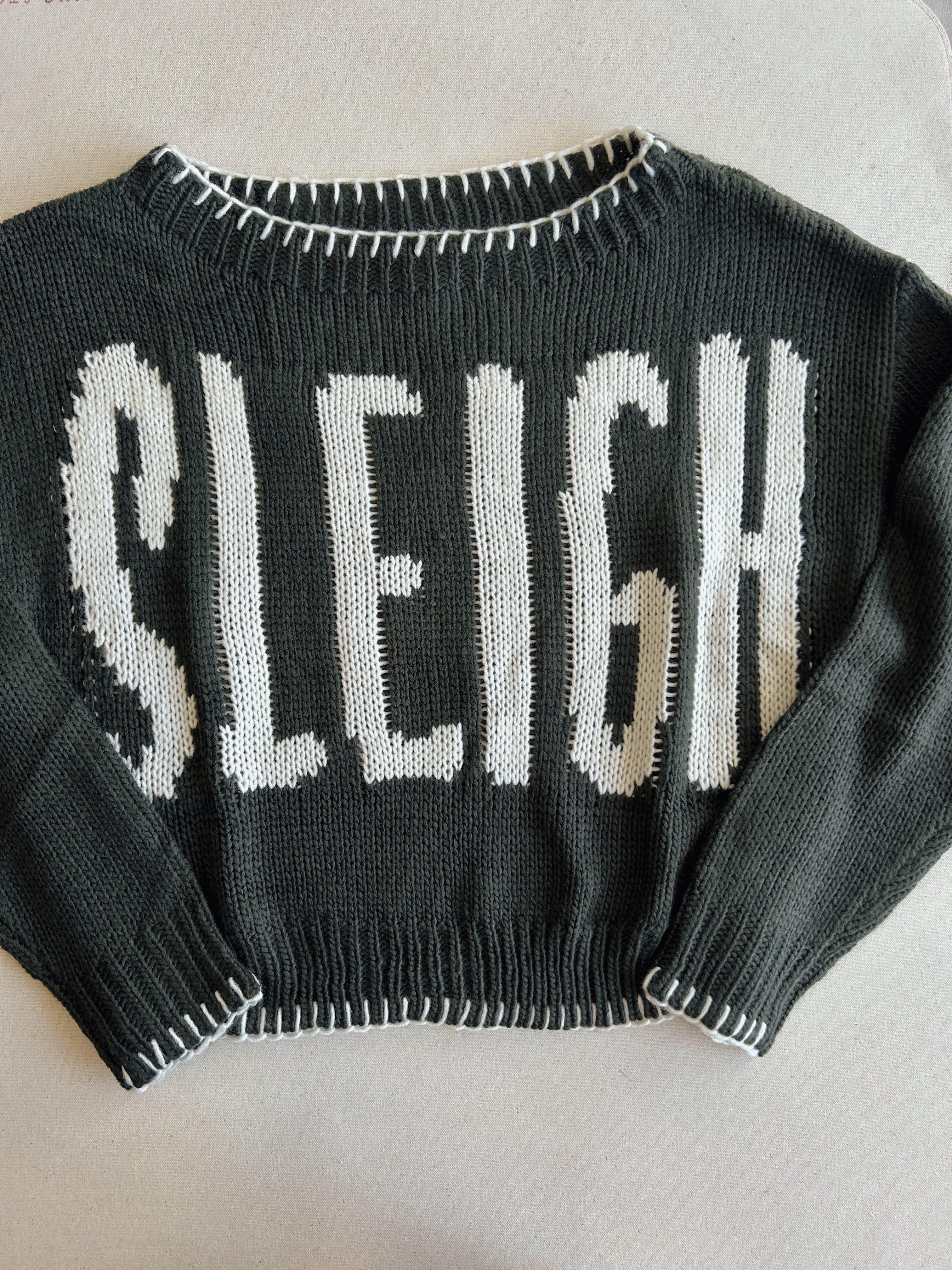 SLEIGH Stitched Sweater Green