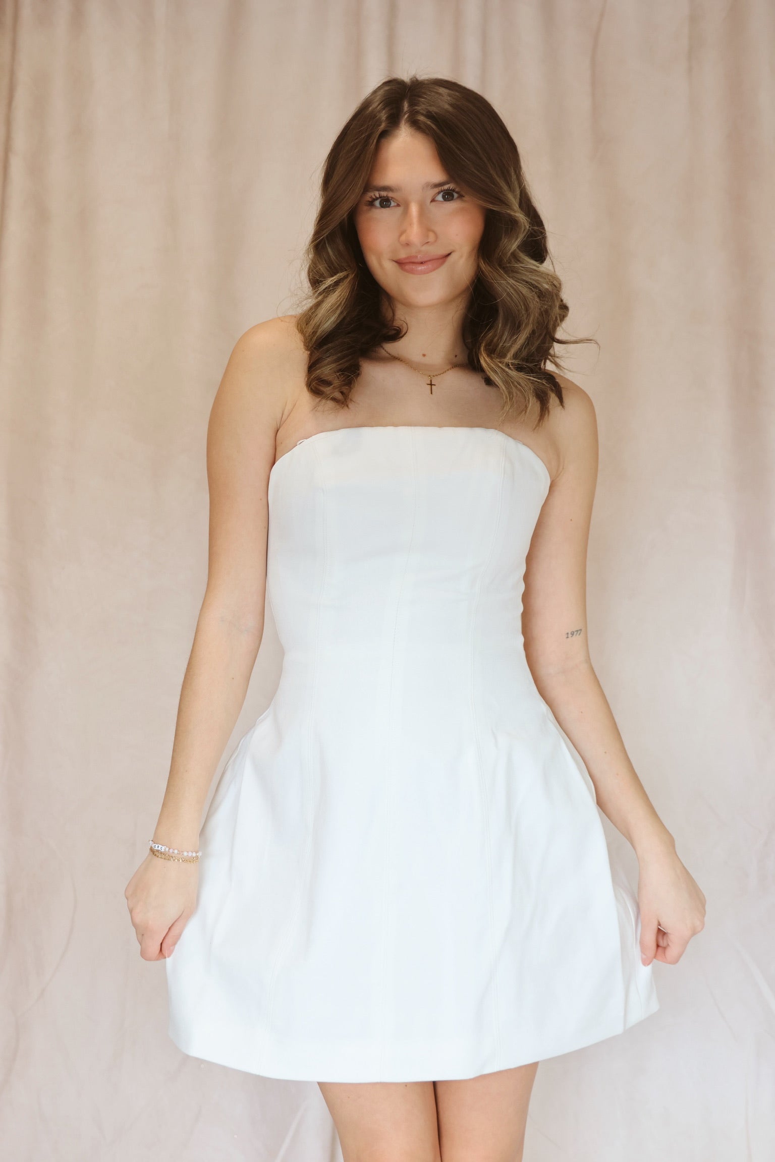 Geranium Party Dress Ivory By Elliatt