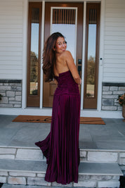 Florence Twist Front Bodice Plisse Maxi Dress in Burgundy | Lulus