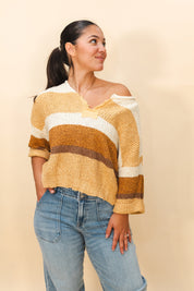 Cider Slouchy Cropped Sweater Multi Color