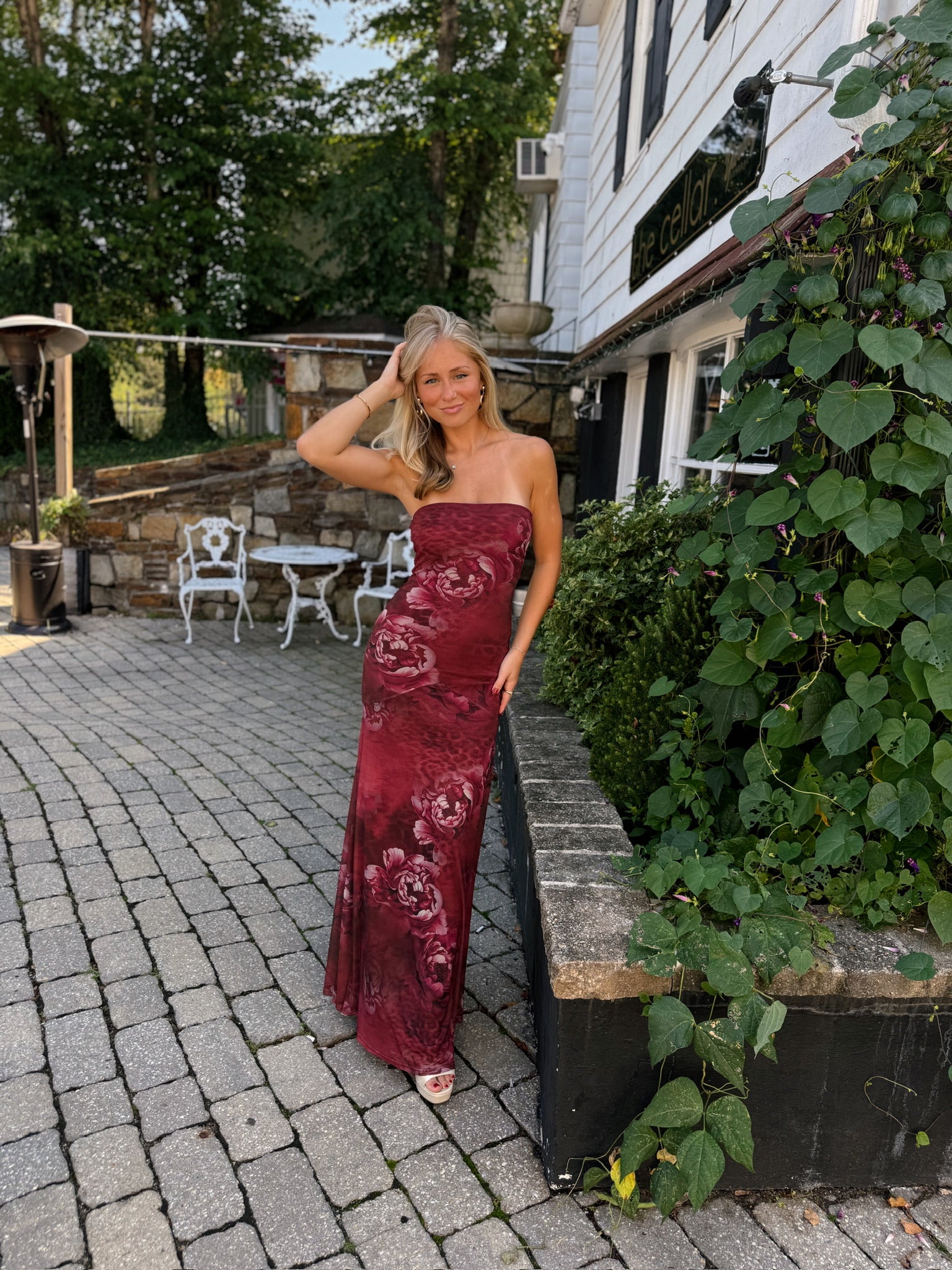 Cheetah Rose Strapless Maxi