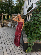 Cheetah Rose Strapless Maxi