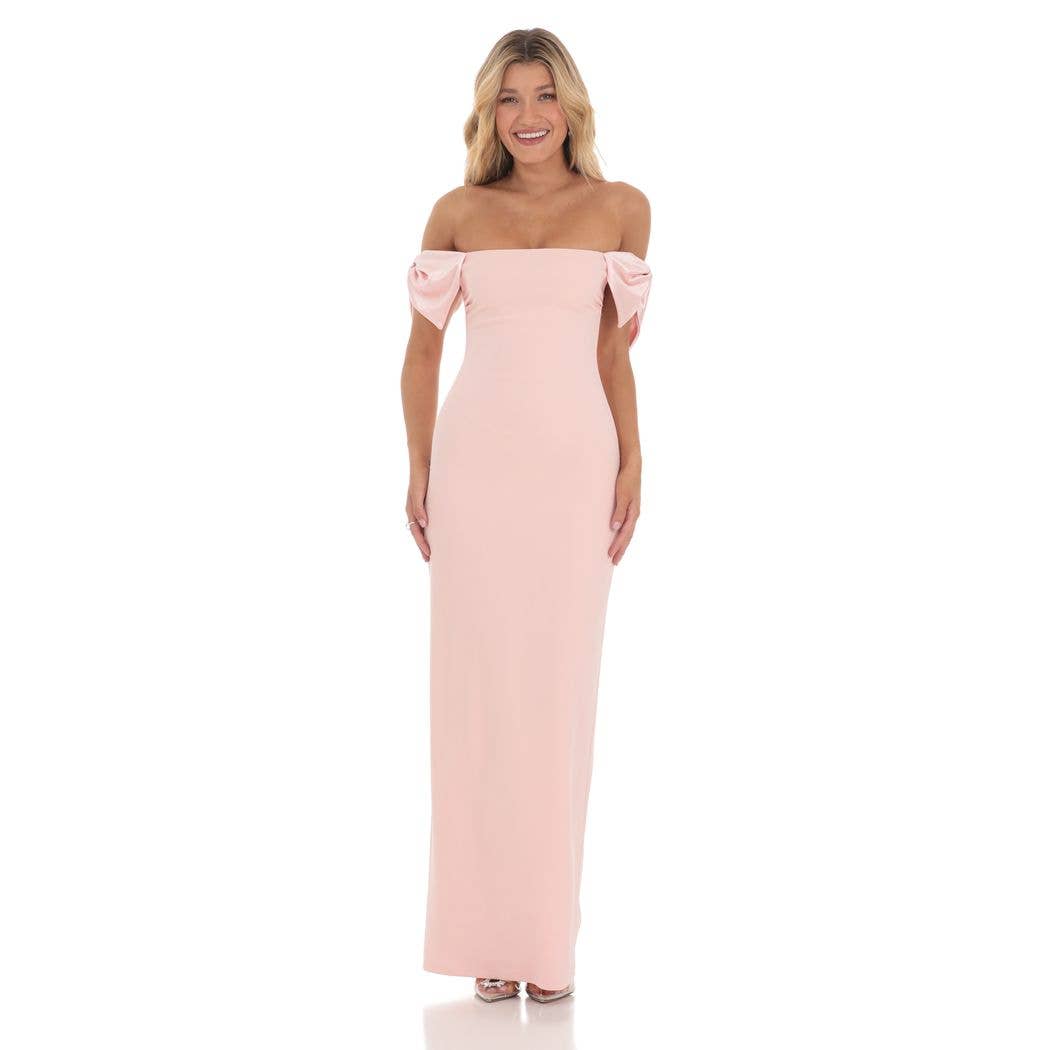 pink off the shoulder maxi dress Pleated Off-the-Shoulder | Womens | Small (Available in 3X, XXS, XS, M, L, XL) | 100% Polyester accented with a side slit for a flirty finishing touch Live For You Off The