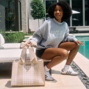 Case-Mate Latte Gingham Bow Jelly Tote Bag (Classic)