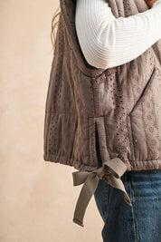 Crochet Lace Puffer Vest