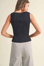 Easy Layering Sleeveless Top Black