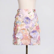 Floral Embroidery Two Piece Multi-Colored