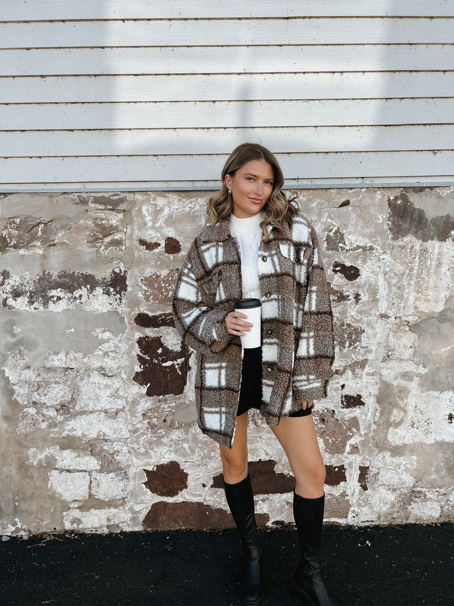 Mallory Plaid Sherpa Jacket