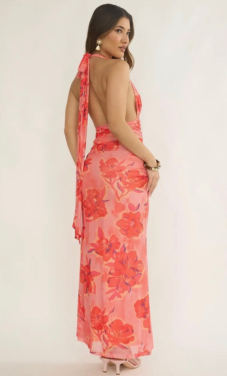 Halter Neck Tropical Maxi