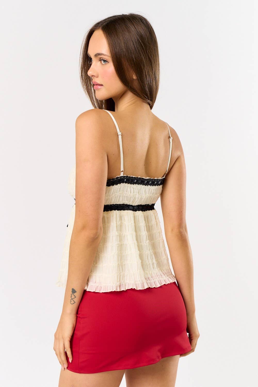 Coquette Cream Top Blk/Wht