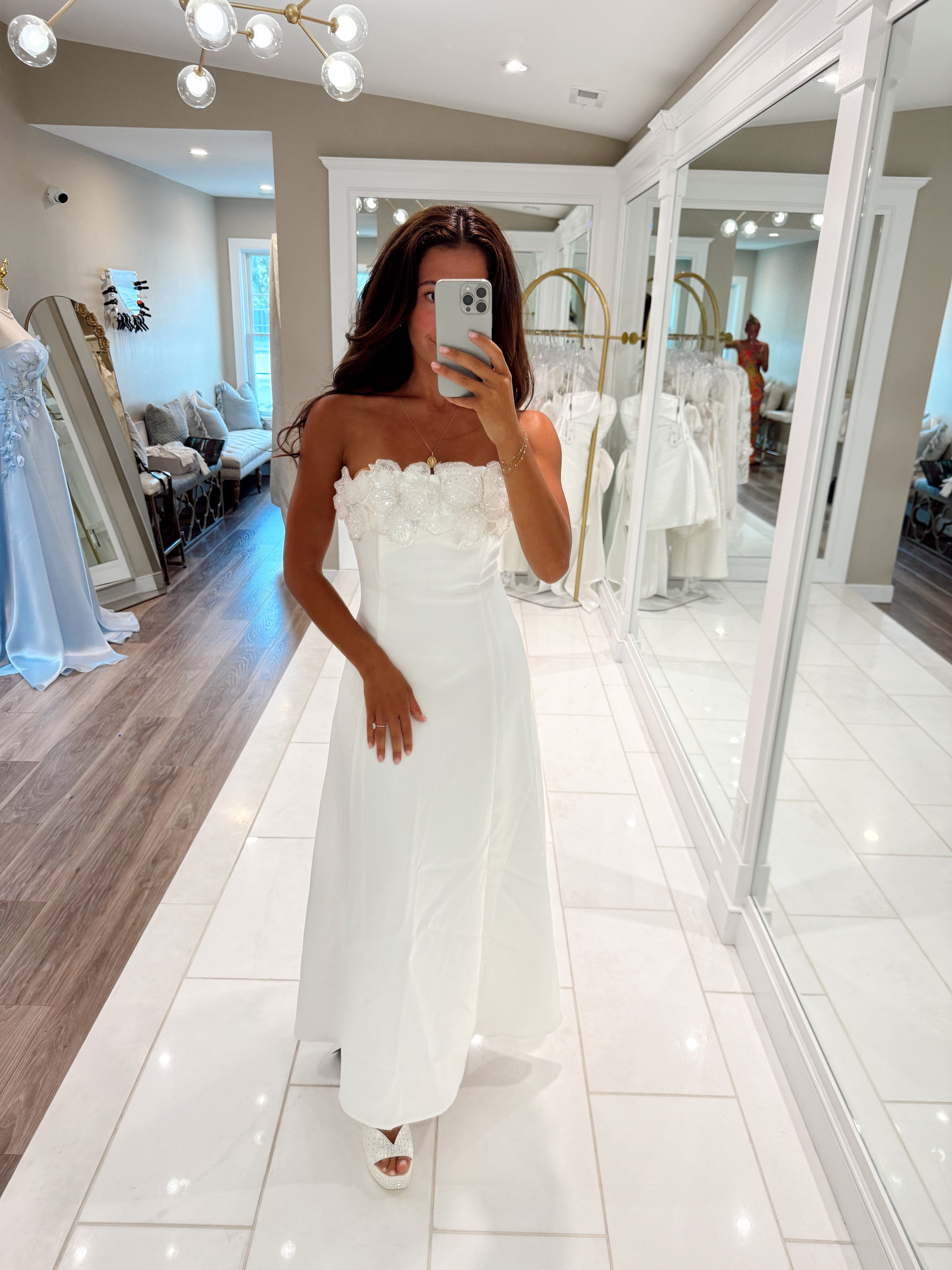 Espera Fit & Flare Gown White by Elliatt